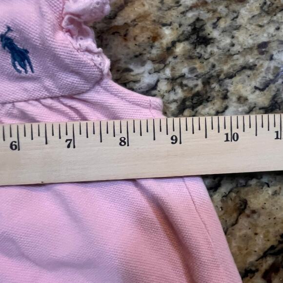 Vintage Ralph Lauren Baby Girls 6 Months Pink Polo Bubble Ruffle Romper - Picture 8 of 8
